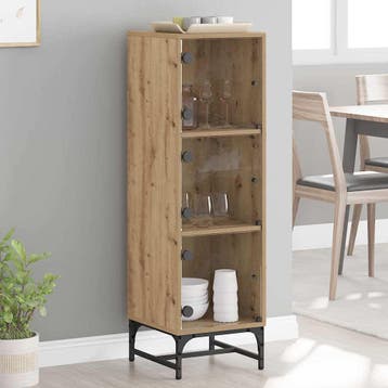 vidaXL Dressoir Artisan Eiken 35 x 37 x 117 cm, Verzenden, Nieuw, Overige houtsoorten, Minder dan 50 cm