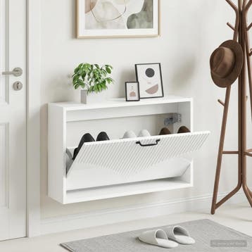vidaXL Wandgemonteerde Schoenkast HOORN 71 x 17 x 43 cm, Verzenden, Nieuw