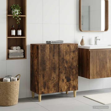 vidaXL Badkamer Opbergkast ARNHEM Gerookt eiken 59,5 x 31 x, Verzenden, Nieuw
