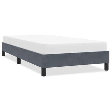 vidaXL Bedframe zonder matras 90x220 cm fluweel donkergrijs, Huis en Inrichting, Eenpersoons, Verzenden, Nieuw, Stof