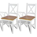 Houten stoelen - 2 stuks massief wit | retourdeal 62% kor..., Huis en Inrichting, Stoelen, Twee, Wit, Nieuw, Ophalen of Verzenden