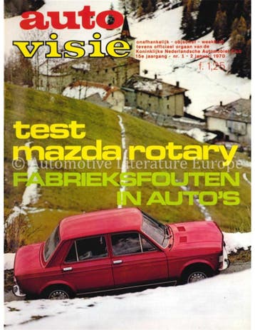 1970 AUTOVISIE MAGAZINE 01 NEDERLANDS, Nieuw, Author