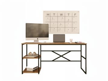 Skåne Home - Bureautafel - Pine/Zwart- 160 x 60 cm, Huis en Inrichting, Industrieel, Nieuw