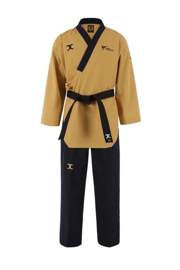 JCalicu taekwondopak | WT | Goud / Zwart (Maat: 200), Verzenden, Nieuw, Taekwondo, Vechtsportpak