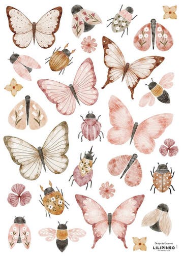 Mooie Insecten Muursticker van Lilipinso, Verzenden, Nieuw, Wanddecoratie