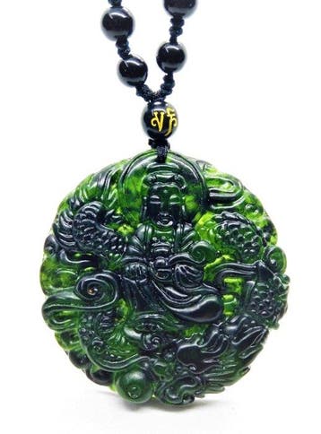 Zeer mooie nefrietjade en zwarte onyx handgemaakte