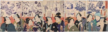 Hiroshige II • HANJI-E . Complete set van vijf vellen .