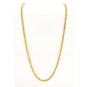 Gouden vierkante koningsschakel ketting; 14 karaat; 79,5 cm, Sieraden, Tassen en Uiterlijk, Ophalen of Verzenden, Gebruikt, Goud