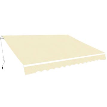 vidaXL Luifel handmatig uittrekbaar 400 cm crème, Verzenden, Nieuw