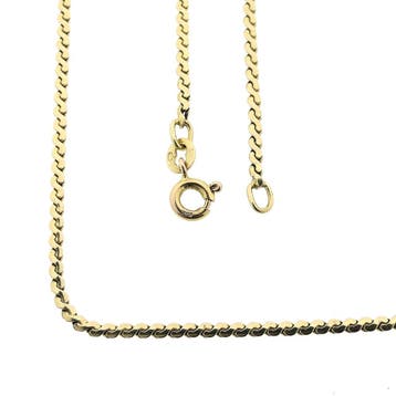 Gouden S-schakel ketting., Ophalen of Verzenden, Gebruikt, Goud, Goud