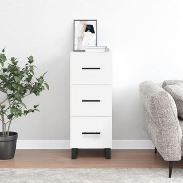 vidaXL Dressoir 34,5x34x90 cm bewerkt hout wit, Verzenden, Nieuw, Overige houtsoorten, Minder dan 50 cm