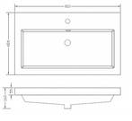 Wiesbaden Vision kunstmarmer wastafel 80x46 wit, Doe-het-zelf en Verbouw, Sanitair, Ophalen of Verzenden, Nieuw