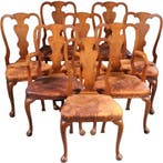 8 eetkamerstoelen prijs incl bekleding naar wens 2 met armle, Antiek en Kunst, Ophalen of Verzenden