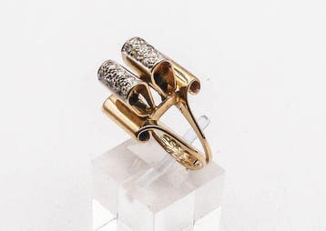 Ring - 18 karaat Geel goud - Diamant, Sieraden, Tassen en Uiterlijk, Ringen, Nieuw