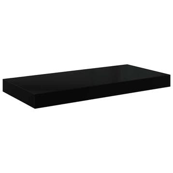 vidaXL Wandschap zwevend 50x23x3,8 cm MDF hoogglans zwart, Huis en Inrichting, Woonaccessoires | Wandplanken en Boekenplanken