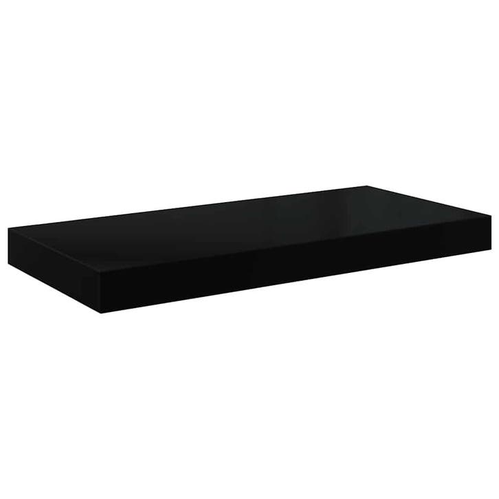 vidaXL Wandschap zwevend 50x23x3,8 cm MDF hoogglans zwart, Huis en Inrichting, Woonaccessoires | Wandplanken en Boekenplanken