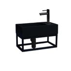 Sani Royal Fontein Frame Mat Zwart Quartz Mat, Nieuw