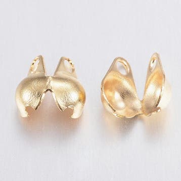 10 x RVS 304 Kalotjes 18k Gold Plated 6 x 4 x 3mm geslote..., Ophalen of Verzenden, Nieuw, Kraal