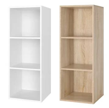 Witte Boekenkast – 3 Vakken, Houten Compact Opbergrek, Huis en Inrichting, Verzenden, Nieuw