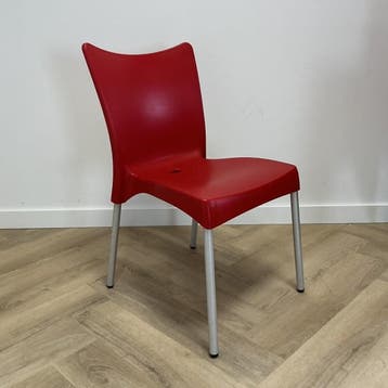 stapelbare terrasstoel Juliette - binnen en buiten, rood, Gebruikt, Ophalen of Verzenden, Eén, Stof
