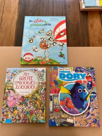 3 Grote Kijk en Zoekboeken - Dory - Sprookjes - Pinguins, Verzenden, Zo goed als nieuw, Fictie algemeen, 5 of 6 jaar