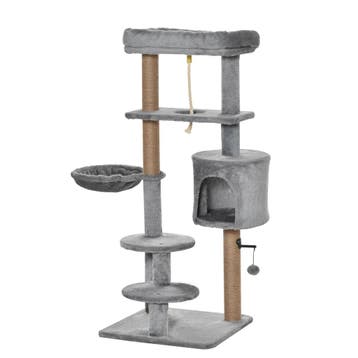 TRUUSK Krabpaal van Hout 120 cm Hoog - Mand en Kattenhol - S, Verzenden, Nieuw