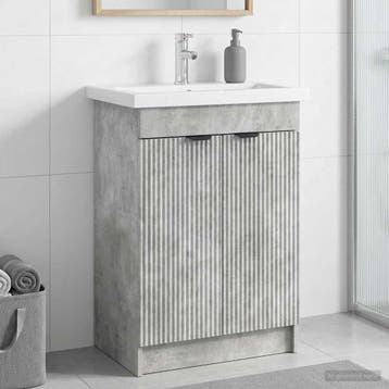 vidaXL Badkamer onder wastafel kast Betongrijs 78,5 x 37,5 x, Verzenden, Nieuw