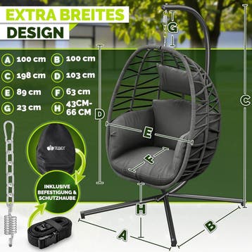 Egg Hangstoel - Hangstoel met standaard - Binnen en buiten -, Verzenden, Zo goed als nieuw
