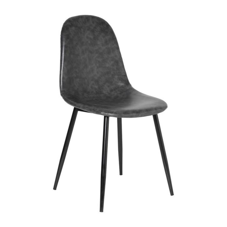 Eetkamerstoel Ivy kunstleer - antraciet - 88x53x44 cm, Huis en Inrichting, Stoelen, Verzenden