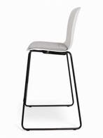 Steelcase Cavatina barkruk met bekleed zitvlak, sledge fr..., Ophalen of Verzenden, Gebruikt, Wit