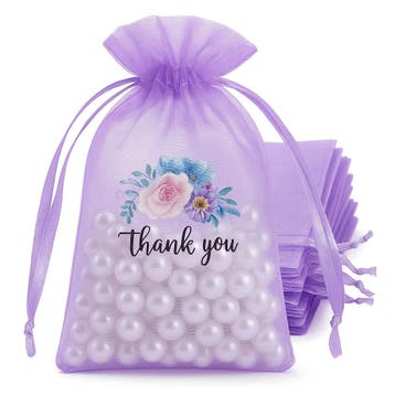 Fako Bijoux - Organza Zakjes Met Print - Thank You Bloemen -, Verzenden, Nieuw