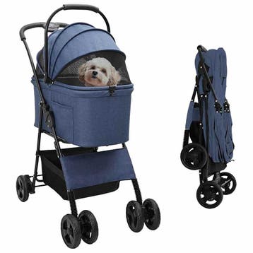 vidaXL Opvouwbare Huisdierenwagen Blauw 81 x 47 x 99 cm, Verzenden, Nieuw