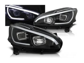 Peugeot 208 4-12 tot 6-15 LEDtube koplampen Black, Auto-onderdelen, Verlichting, Verzenden, Nieuw, Universele onderdelen