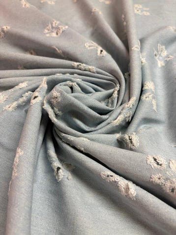 Textiel - 300 cm - 150 cm - Denim met distressed afwerking