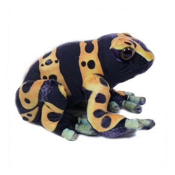 Kikker knuffel gifkikker leucomelas - pluche - geel - 24 cm, Verzenden, Nieuw