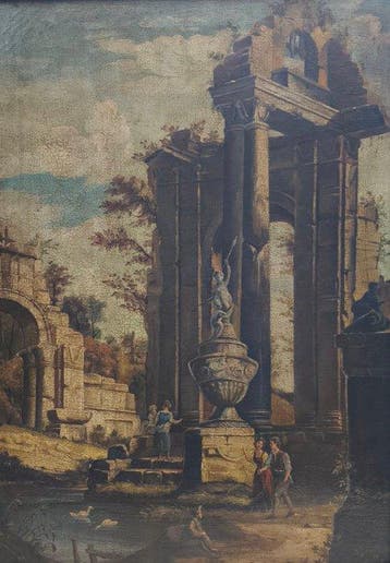 Italiaanse school (XX) - Capriccio Architettonico con Rovine, Antiek en Kunst, Kunst | Schilderijen | Klassiek
