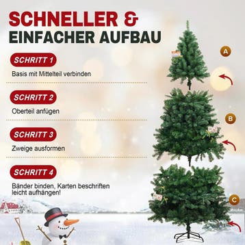 Kerstboom - Kunstkerstboom - 195 cm - Met standaard - COMHOM, Verzenden, Zo goed als nieuw