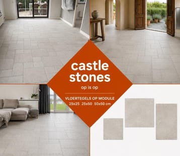 Castle Stones Module tegels | OP = OP | Nu € 37,50 per m2., Doe-het-zelf en Verbouw, Tegels, 40 tot 60 cm, 40 tot 60 cm, Verzenden