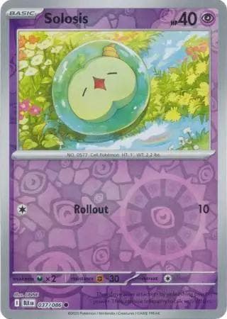 Solosis 037/086 Reverse Holo Black Bolt, Hobby en Vrije tijd, Verzamelkaartspellen | Pokémon, Losse kaart, Nieuw, Foil, Ophalen of Verzenden
