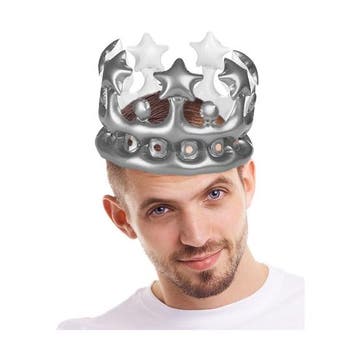 Koning voor een dag kroon zilver - Kronen, Ophalen of Verzenden, Nieuw