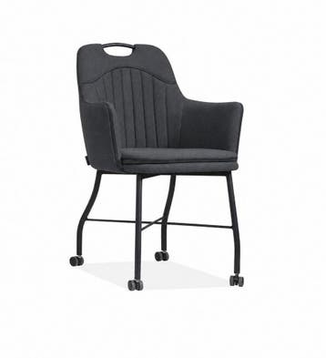 Eetkamerstoel Floria - eetkamerstoelen - Antraciet, Nieuw, Overige materialen