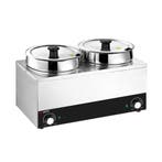 GGM Gastro | Bain-marie hotpot - 2x6,5L - 400W - totaal 13L, Verzenden, Nieuw in verpakking, Overige typen