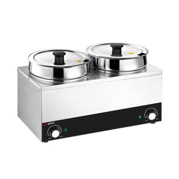 GGM Gastro | Bain-marie hotpot - 2x6,5L - 400W - totaal 13L, Verzenden, Nieuw in verpakking, Overige typen