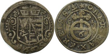 6 Pfennig 1665, Sachsen-kurlinie ab 1547 (albertiner) Joh..., Verzenden