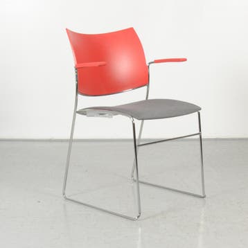 Casala Curvy design vergaderstoel, rood, buisframe onderstel, Ophalen of Verzenden, Nieuw