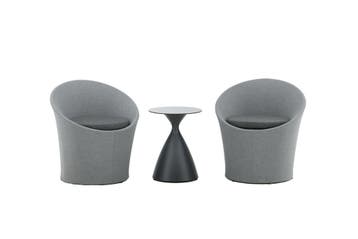 Lounge/Balkon Set- Luuk Zwart/Grijs Tafel 2 Kussens The, Verzenden, Nieuw