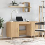 vidaXL Bureau 140x50x75 cm bewerkt hout sonoma eikenkleurig, Huis en Inrichting, Bureaus, Verzenden, Nieuw
