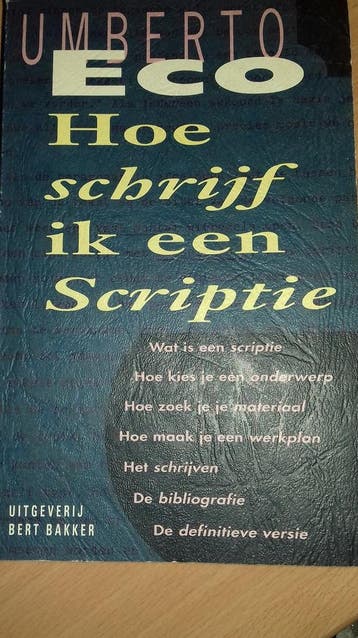 Hoe schrijf ik een scriptie ? 9789035109018 Umberto Eco, Boeken, Verzenden, Gelezen, Umberto Eco