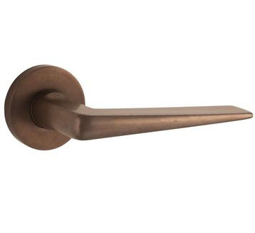 Deurklink op geveerd rozet Wig/Vivo messing antiek brons, Verzenden, Nieuw
