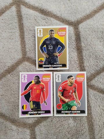 Panini World Cup Stickers Moises Caicedo , Jeremy Doku ,, Verzamelen, Nieuw